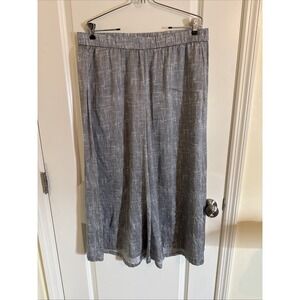EILEEN FISHER Drift Silk/Organic Cotton Wide-Leg Culotte pants Large